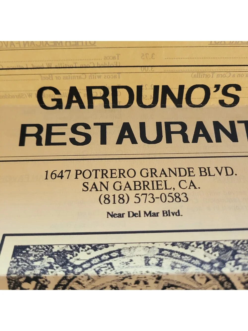 Vintage 1989 Gardunos Restaurant Menu San Gabriel CA Mexican American Diner SGV